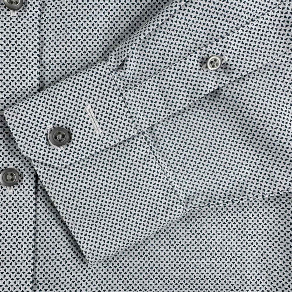 Banana Republic Button Down Mens L Large Tall Grey Geometric Non-Iron Slim Fit - Picture 6 of 14